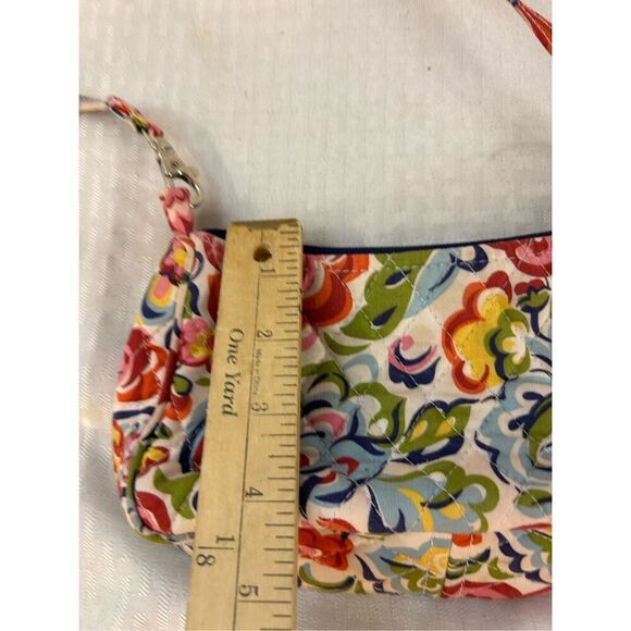 Vera Bradley 9x4" zipper mini crossbody multi-colors flowers - Picture 6 of 7